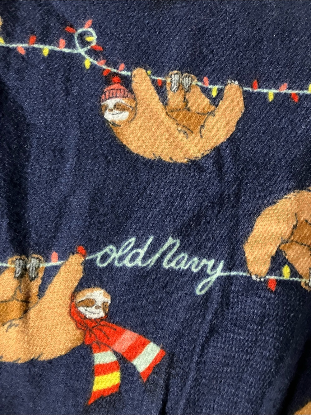 Old Navy Christmas Sloth Flannel PJ Pants